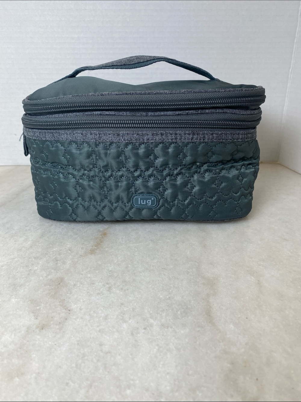 Lug two step Quilted Travel Cosmetic Case - Green